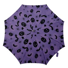 Halloween Pumpkin Bat Spider Purple Black Ghost Smile Hook Handle Umbrellas (large) by Alisyart
