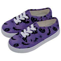 Halloween Pumpkin Bat Spider Purple Black Ghost Smile Kids  Classic Low Top Sneakers