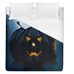 Halloween Pumpkin Dark Face Mask Smile Ghost Night Duvet Cover (queen Size)