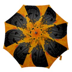 Halloween Pumpkin Bat Ghost Orange Black Smile Hook Handle Umbrellas (medium)