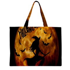 Halloween Wicked Witch Bat Moon Night Mini Tote Bag by Alisyart