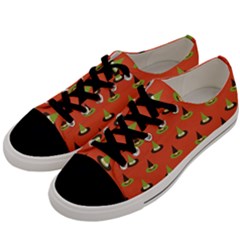 Hat Wicked Witch Ghost Halloween Red Green Black Men s Low Top Canvas Sneakers