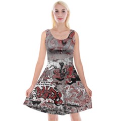 Graffiti Reversible Velvet Sleeveless Dress by ValentinaDesign