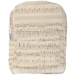 Vintage Beige Music Notes Full Print Backpack by Celenk