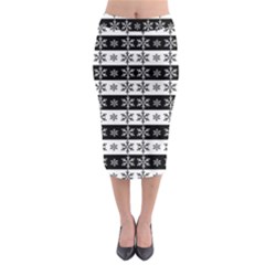 Snowflakes - Christmas Pattern Midi Pencil Skirt by Valentinaart