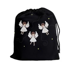 Christmas Angels  Drawstring Pouches (xxl) by Valentinaart
