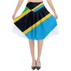 Heart Love Tanzania East Africa Flared Midi Skirt by Celenk