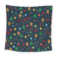 Christmas Pattern Square Tapestry (large) by Valentinaart