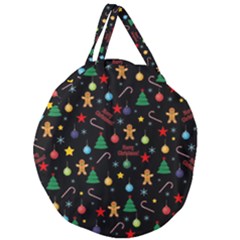Christmas Pattern Giant Round Zipper Tote by Valentinaart