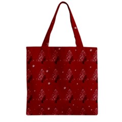 Christmas Tree - Pattern Zipper Grocery Tote Bag by Valentinaart