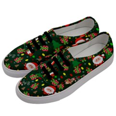 Santa And Rudolph Pattern Men s Classic Low Top Sneakers by Valentinaart