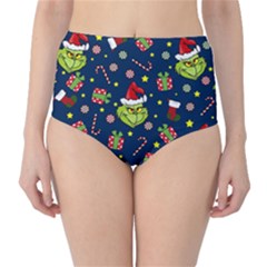 Grinch Pattern High-waist Bikini Bottoms by Valentinaart