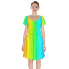 Pattern Short Sleeve Bardot Dress by gasi