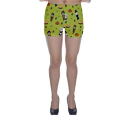 Pilgrims And Indians Pattern - Thanksgiving Skinny Shorts by Valentinaart