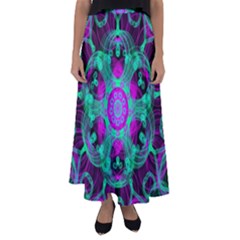 Pattern Flared Maxi Skirt by gasi