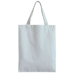 Tiffany Aqua Blue Candy Polkadot Hearts On White Zipper Classic Tote Bag by PodArtist