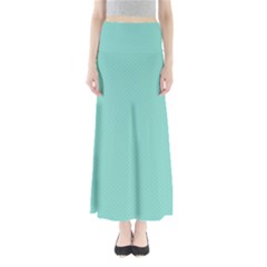 Tiffany Aqua Blue Puffy Quilted Pattern Full Length Maxi Skirt by PodArtist