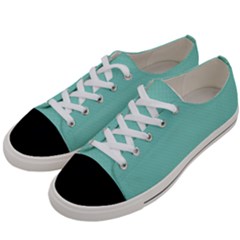Tiffany Aqua Blue Puffy Quilted Pattern Women s Low Top Canvas Sneakers by PodArtist