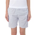 Bright White Stitched and Quilted Pattern Women s Basketball Shorts
