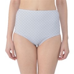 Bright White Stitched And Quilted Pattern High-waist Bikini Bottoms by PodArtist