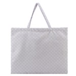 Bright White Stitched and Quilted Pattern Zipper Large Tote Bag