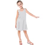 Bright White Stitched and Quilted Pattern Kids  Sleeveless Dress