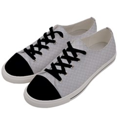 Bright White Stitched And Quilted Pattern Men s Low Top Canvas Sneakers by PodArtist