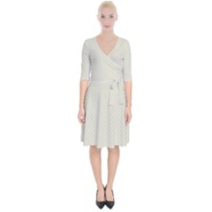 Rich Cream Stitched And Quilted Pattern Wrap Up Cocktail Dress by PodArtist