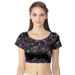 Pattern Short Sleeve Crop Top by gasi