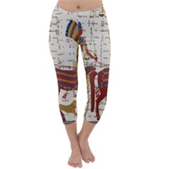 Egyptian Tutunkhamun Pharaoh Design Capri Winter Leggings  by Celenk