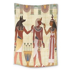 Egyptian Design Man Woman Priest Large Tapestry by Celenk