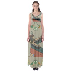 Egyptian Woman Wings Design Empire Waist Maxi Dress by Celenk