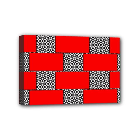 Black And White Red Patterns Mini Canvas 6  X 4  by Celenk