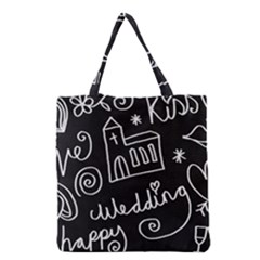 Wedding Chalkboard Icons Set Grocery Tote Bag by Celenk