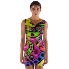 Seamless Texture Pattern Tile Wrap Front Bodycon Dress by Celenk