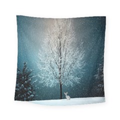 Winter Wintry Snow Snow Landscape Square Tapestry (small) by Celenk