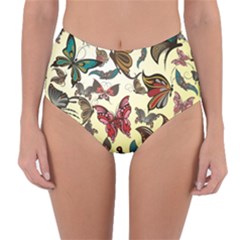 Colorful Butterflies Reversible High-waist Bikini Bottoms