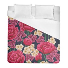 Pink Roses And Daisies Duvet Cover (full/ Double Size) by allthingseveryone
