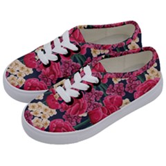 Pink Roses And Daisies Kids  Classic Low Top Sneakers by allthingseveryone
