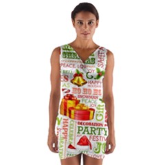 The Joys Of Christmas Wrap Front Bodycon Dress by allthingseveryone