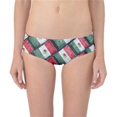 Mexican Flag Pattern Design Classic Bikini Bottoms by dflcprints