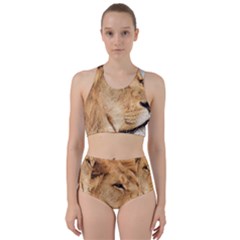 Big Male Lion Looking Right Racer Back Bikini Set by Ucco