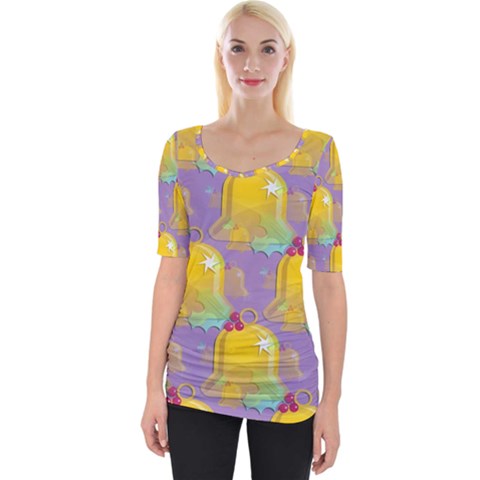 Seamless Repeat Repeating Pattern Wide Neckline Tee by Celenk