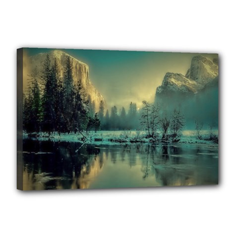 Yosemite Park Landscape Sunrise Canvas 18  X 12  by Celenk