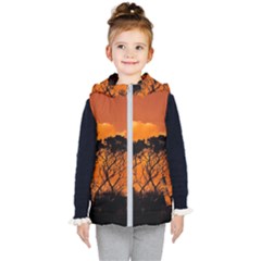 Trees Branches Sunset Sky Clouds Kid s Puffer Vest by Celenk