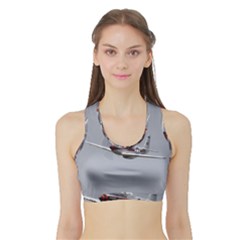 P-51 Mustang Flying Sports Bra With Border by Ucco