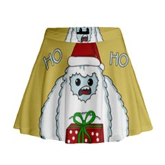 Yeti Xmas Mini Flare Skirt by Valentinaart