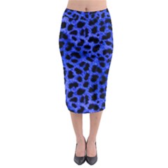 Blue Cheetah Print  Midi Pencil Skirt by allthingseveryone