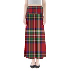 Red Tartan Plaid Full Length Maxi Skirt by allthingseveryone
