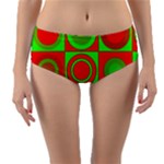 Redg Reen Christmas Background Reversible Mid-Waist Bikini Bottoms